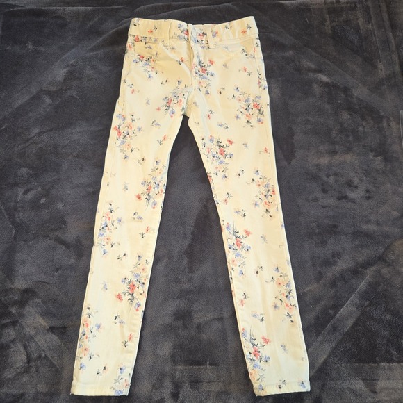 GapKids‎ White Floral Girls Super Skinny Jeans Size 7 Regular - Picture 3 of 11